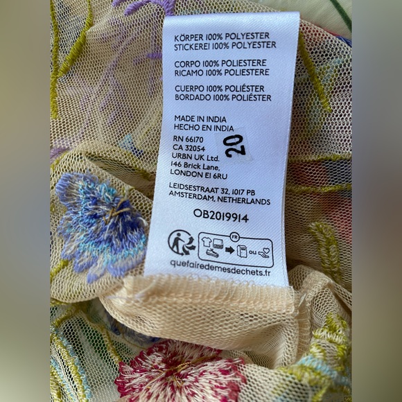 Anthropologie The Layla Long-Sleeve Appliqué Mesh Blouse size 2XS XXS new - Picture 7 of 10